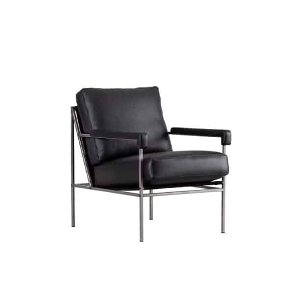 Seventy Five med metallramme og skinnputer i Challenger Black fra Ihreborn
