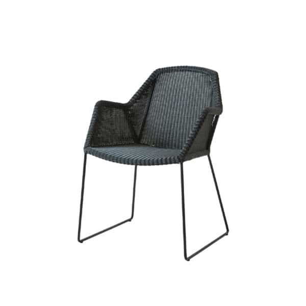 Breeze spisestol I sort rotting med sledeben fra Cane-Line