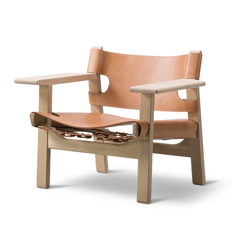 Spanskestolen-spanish chair-fredericia-såpet eik-naturlig skinnfarge-verket interiør