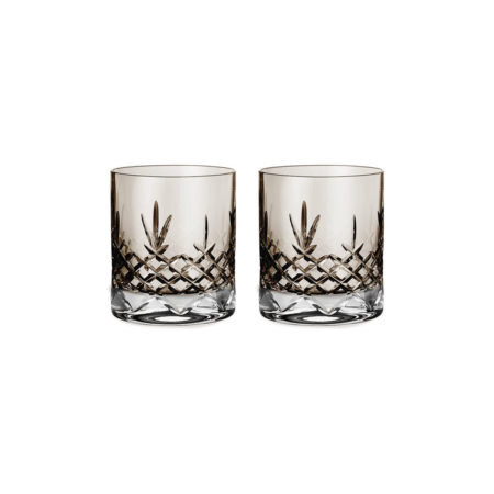 Crispy Lowball krystallglass fra Frederik Bagger i fargen Copal, brun.
