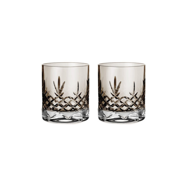 Crispy Lowball krystallglass fra Frederik Bagger i fargen Copal, brun.