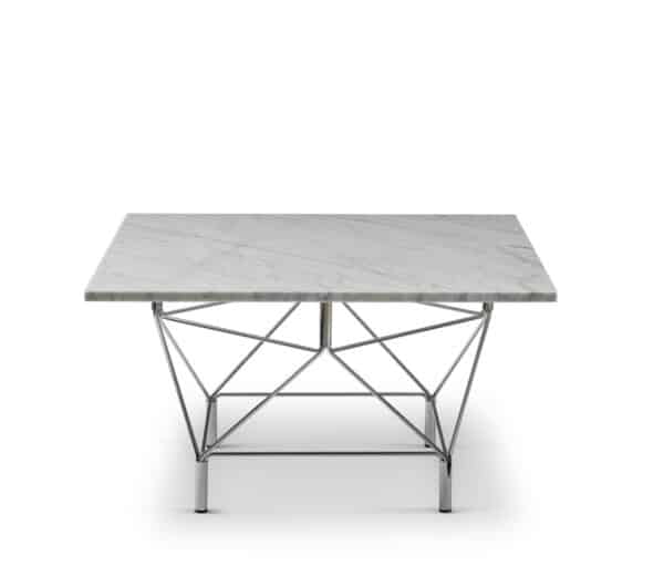 Spider Square table with 80x80cm white marble table top