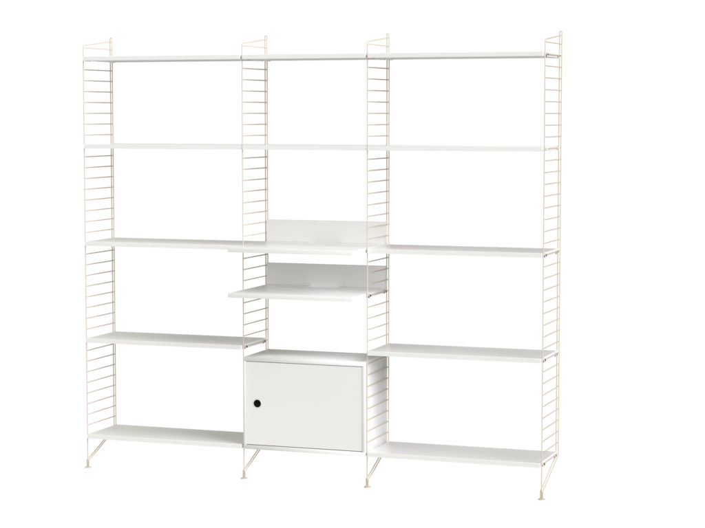 String mediahylle fra String Furniture, Hvit variant
