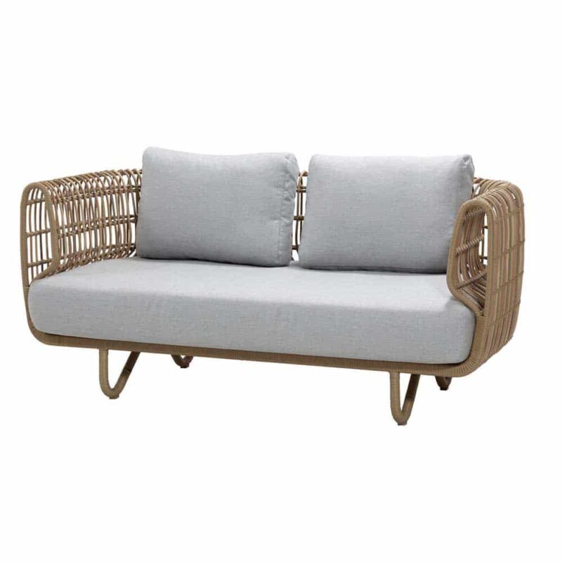 Nest 2 seter fra Cane-Line, col natur / lys grå