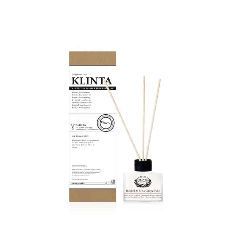 duftpinner 120 ml i duften bubbel og pink grapefrukt fra klinta