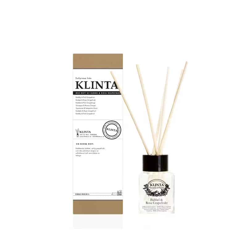 duftpinner 50 ml i duften bubbel og pink grapefrukt fra klinta