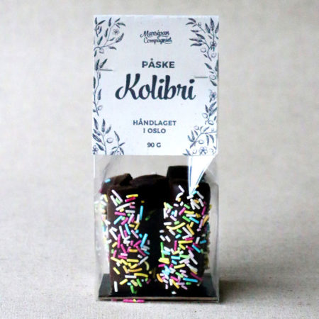 Kolibri pose fra Marsipan Companiet er produsert i Norge.- Produktbilde
