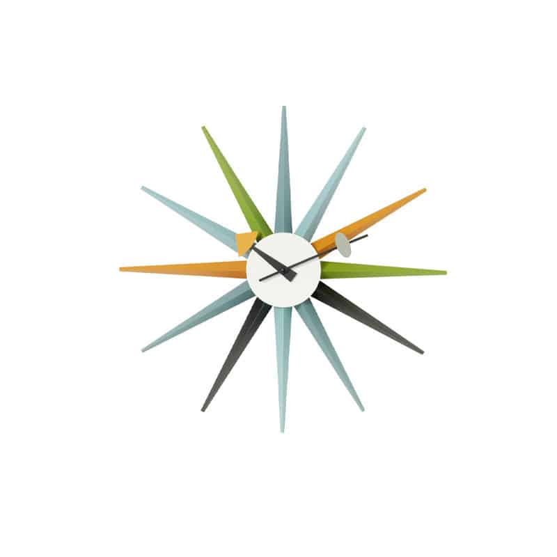 Sunburst klokke fra Vitra i multifarget