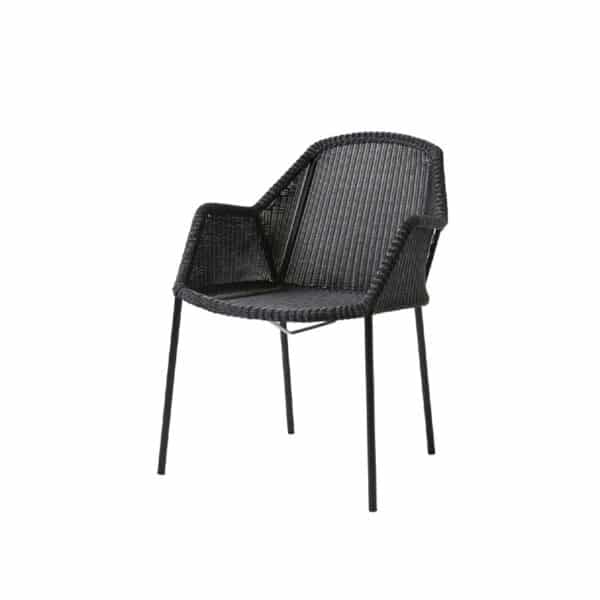 Breeze spisestol I sort rotting med fire bein fra Cane-Line