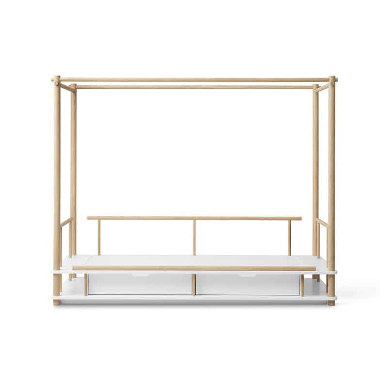 Oliver furniture camp himmelseng I eik og hvit mdf