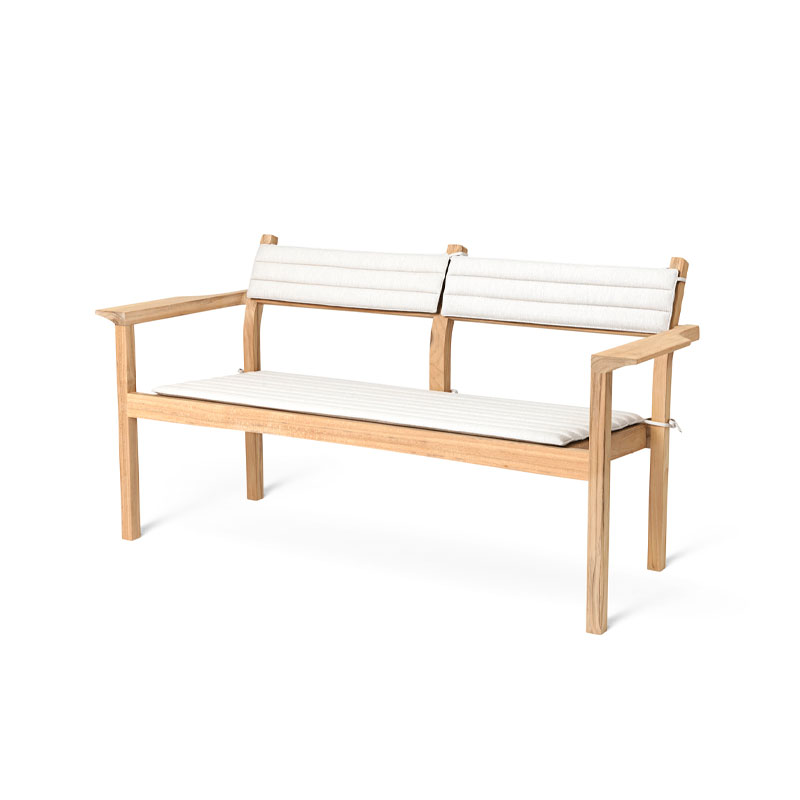 Carl Hansen utebenk med rygg i teak og putesett