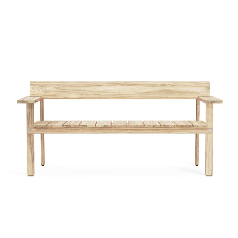 gl101 sittebenk med rygg i teak fra carl hansen