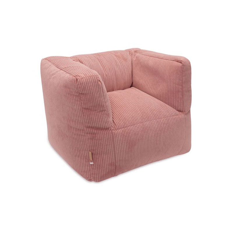 saccosekk-lenestol i rosa corduroy fra jollein