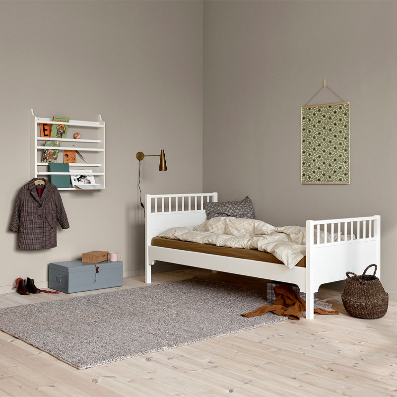 seaside classic seng I hvit mdf og bjørk fra oliver furniture