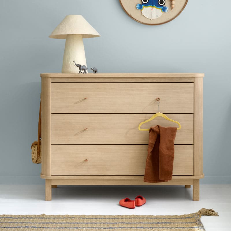 wood kommode eik eik med tre skuffer fra oliver furniture