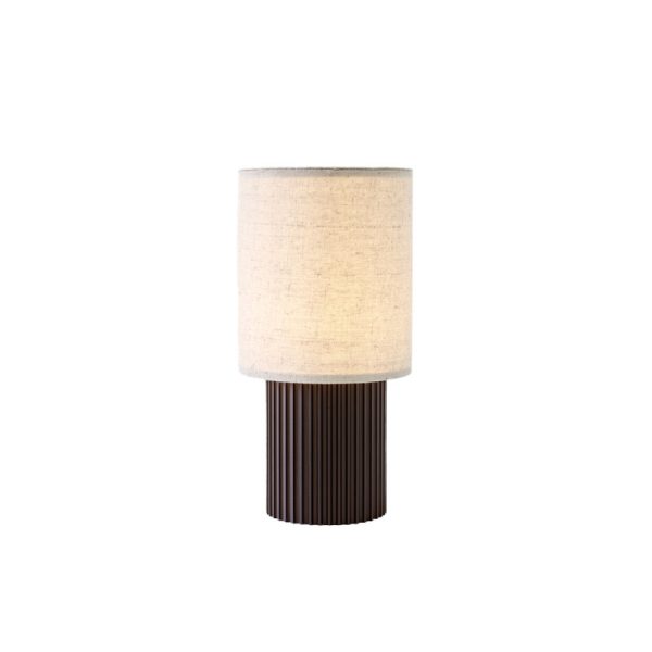 Manhattan oppladbar bordlampe i bronse med skjerm i canvas fra and tradition