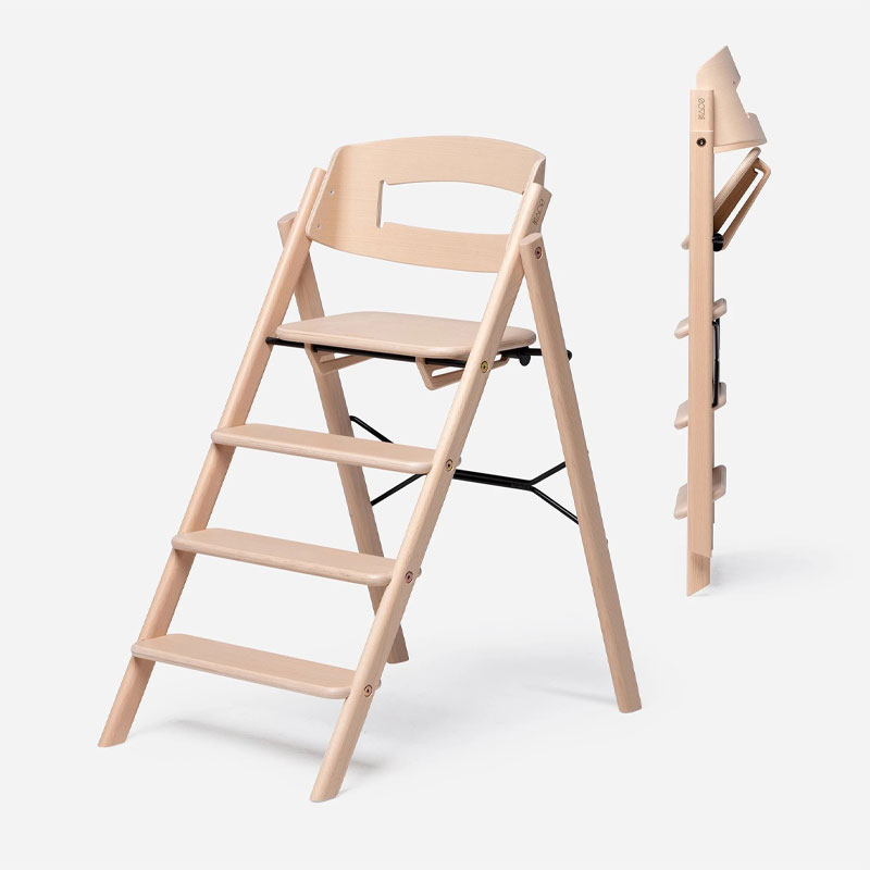 kaos klapp barnestol i naturlig bøk