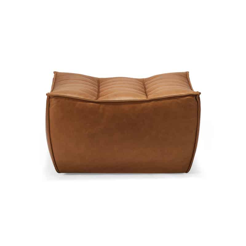 N701 fotskammel modul i old saddle aniline skinn fra Etchnicraft