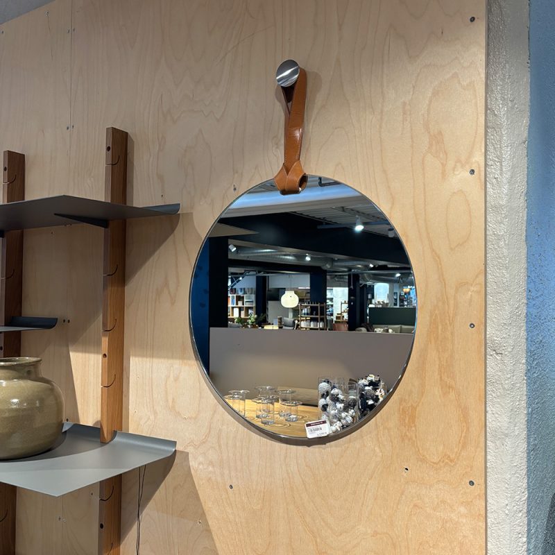 Rope speil-utstillingsmodell-cognacfarget lærstropp