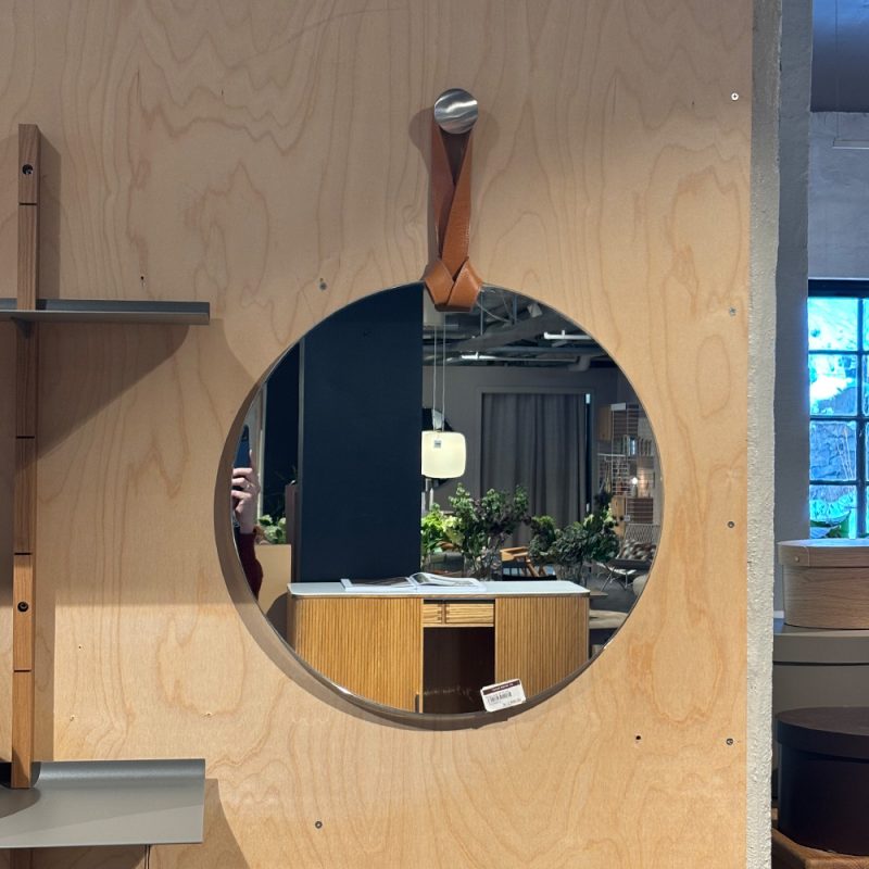 Rope speil-utstillingsmodell-cognacfarget lærstropp