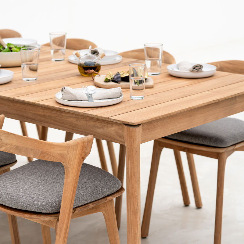 bok spisebord med uttrekk i teak fra ethnicraft