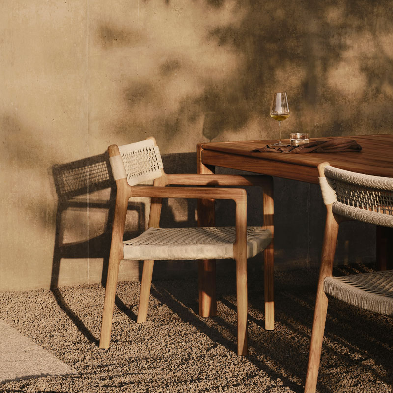 jack woven spisestol i teak fra ethnicraft