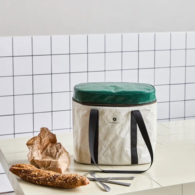 kjølebag i beige og grønn fra house doctor