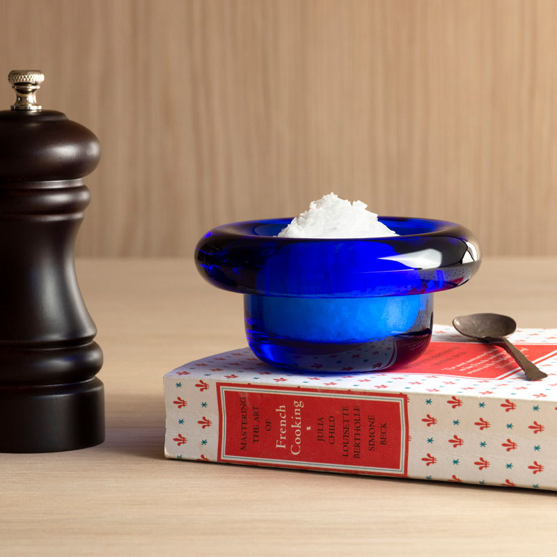 Sirkel telysholder i cobalt blue fra nedre foss