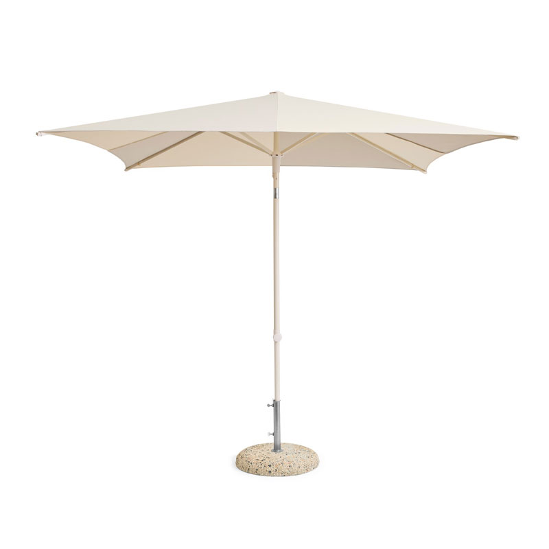 Terrazzo parasoll square I hvit og grå striper fra hay