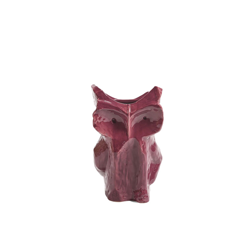 Owl_vase_liten_burgunder_produktbilde_serax