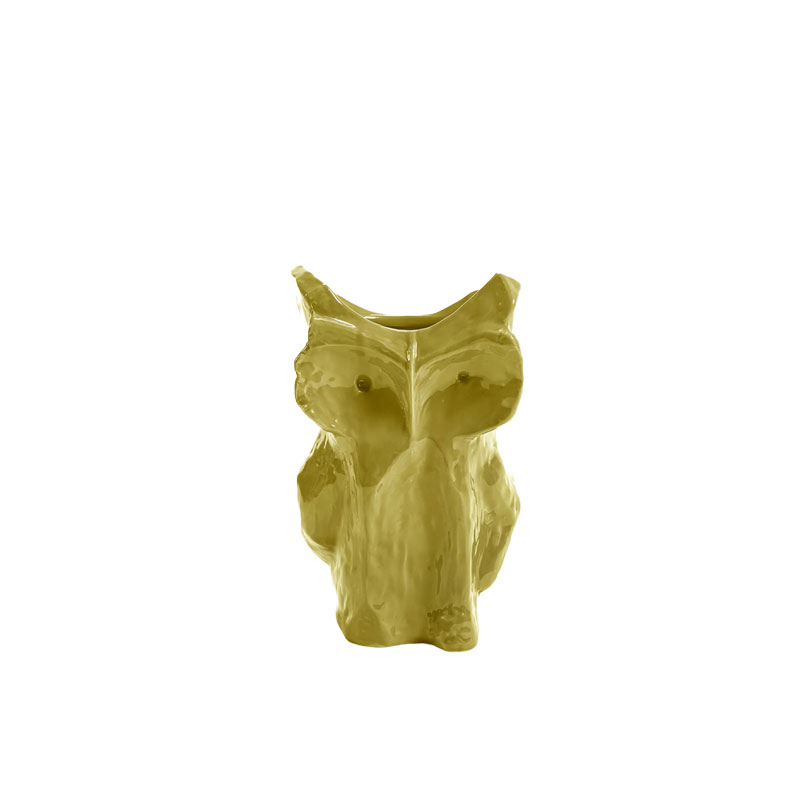 Owl_vase_liten_gul_produktbilde_serax