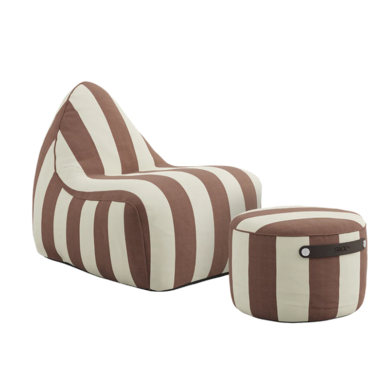 sackit loungestol med puff i renesse chestnut