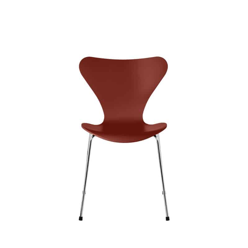 3107_Series_7_Lakket_venetian_red_krom_base_produktbilde_fra_fritz_hansen