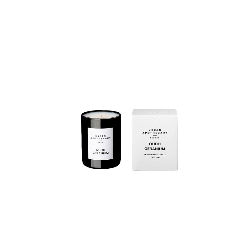 Duftlys_70g_oudh_geranium_produktbilde_fra_Urban_apøthecary_london