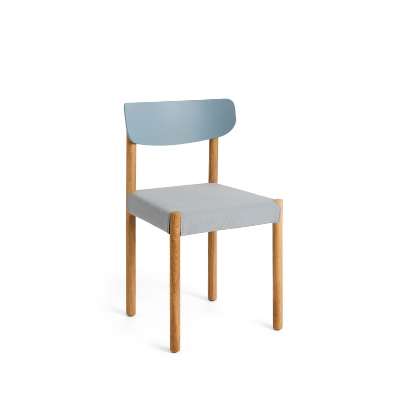 Pack 11 spisestol i ash blue trukket I steel cut 140 fra hay