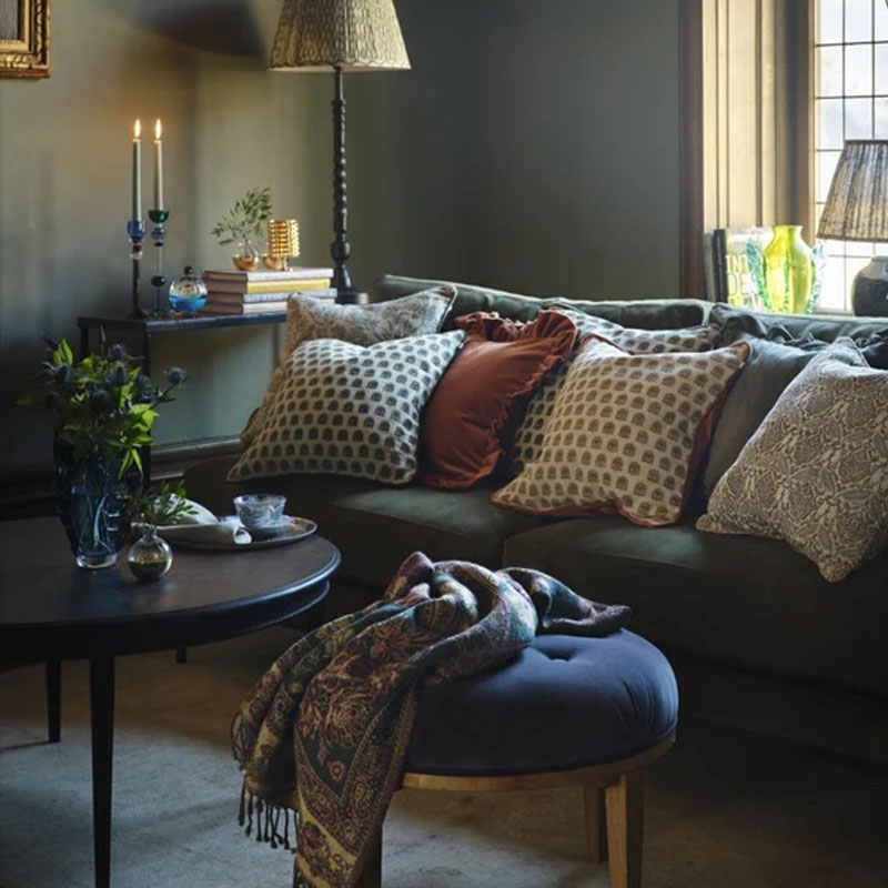 Ullpledd Akbar | Blue Lime & Beige - Bilde 3